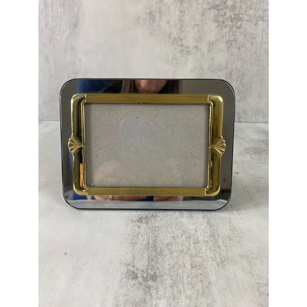 Elegant Gold and Silver Hollywood Regency Photo Frame - Art Deco 3.5x 5” photo